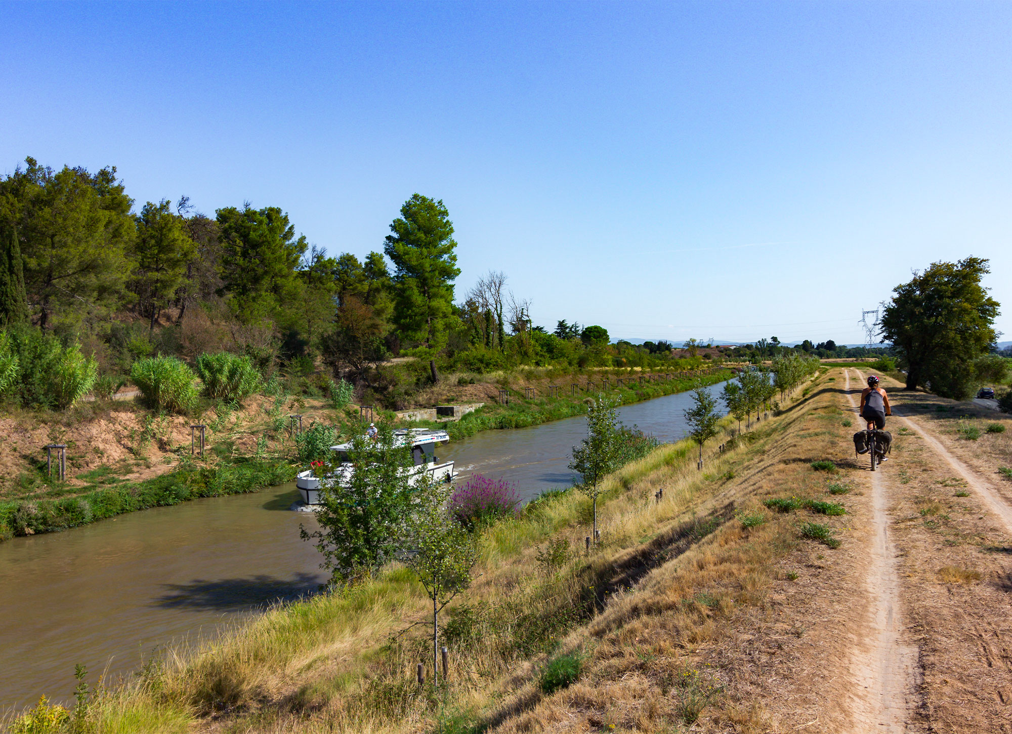 sentiers a velo proche du canal du midi